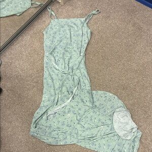 No Boundaries Mint Green Floral High-Low Maxi Dress
